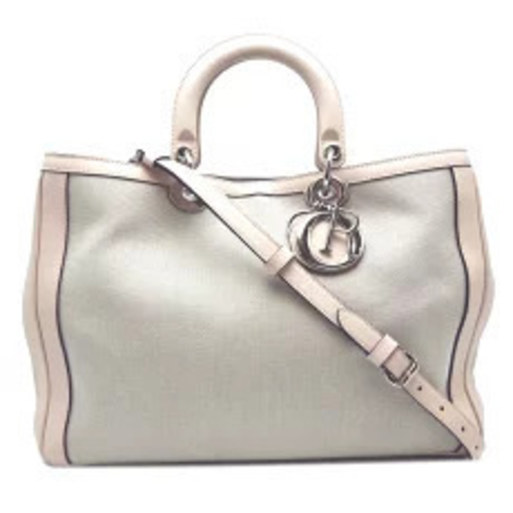 Christian Dior Diorissimo Bag Handbag Canvas Beige Pink